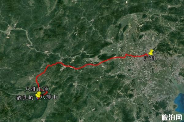 罗定八排山登山线路图，八排山海拔高度多少