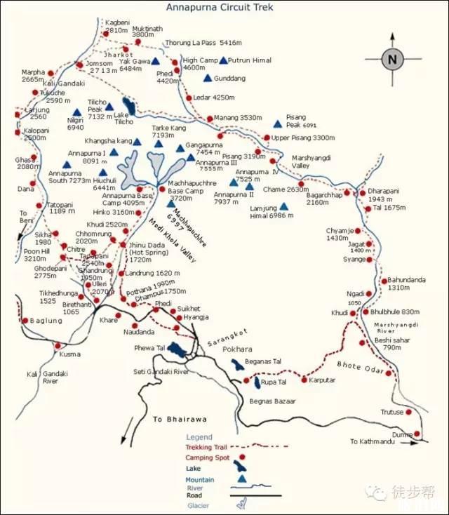 尼泊尔act徒步线路图 尼泊尔act徒步怎么走