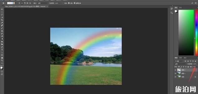 如何用PS做彩虹 如何用PS给风景照加彩虹