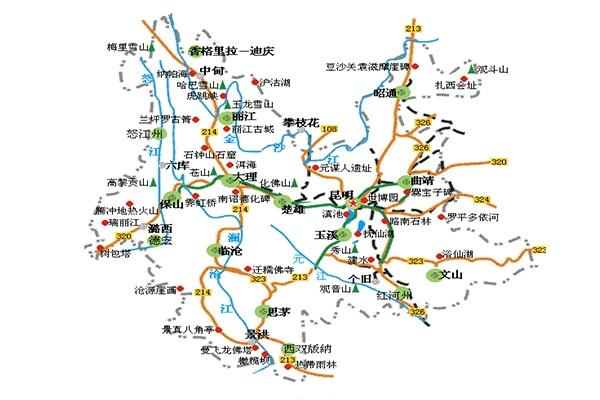 云南5a景区旅游线路，云南5a景区地图