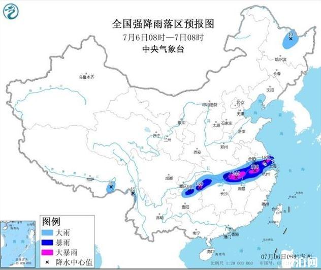 2020年七月全国哪些地方暴雨