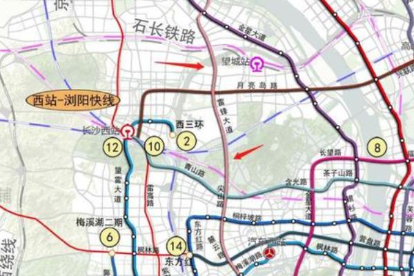 长沙地铁2号线西延线二期具体站点走向 长沙地铁2号线西延线二期最新进展