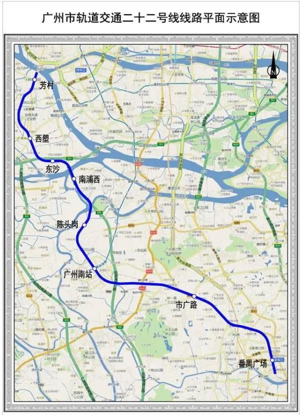 广州地铁22号线最新线路图