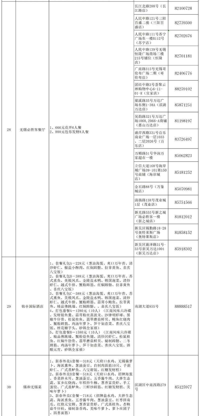 2021无锡可线上预约年夜饭餐厅及菜单