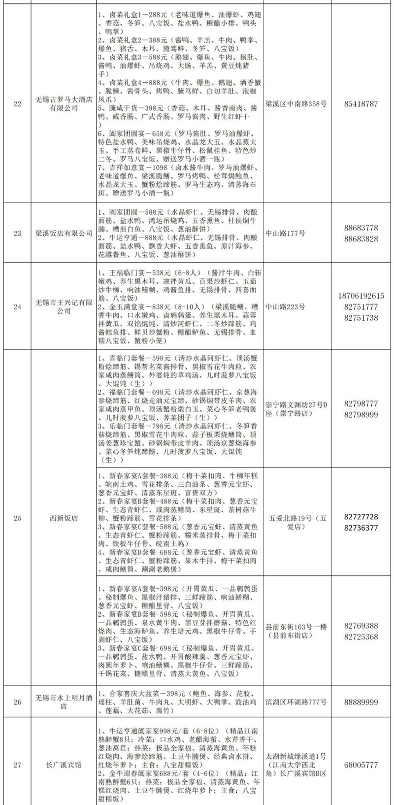 2021无锡可线上预约年夜饭餐厅及菜单