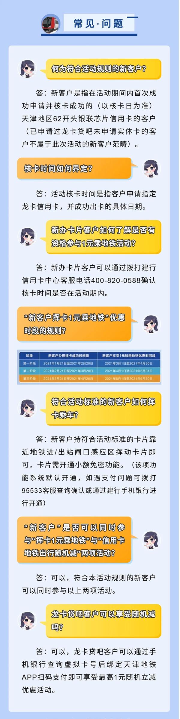 2021年3月-4月天津地铁及公交限时乘车优惠汇总