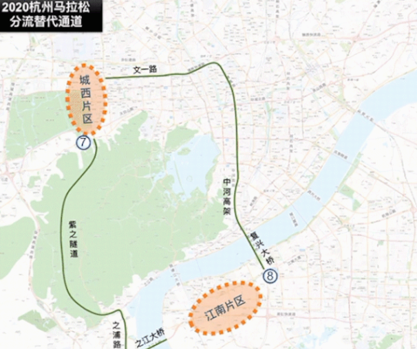 2020杭州马拉松交通管制时间及路线