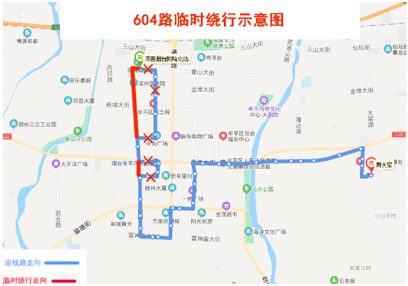 2021年3月烟台最新公交绕行线路汇总